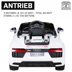 Elektroauto Audi R8 In Weiß -Schleich Store actionbikes motors elektroauto audi r8 in weiss 5