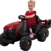 Elektrotraktor Mit Anhänger In Rot/Schwarz