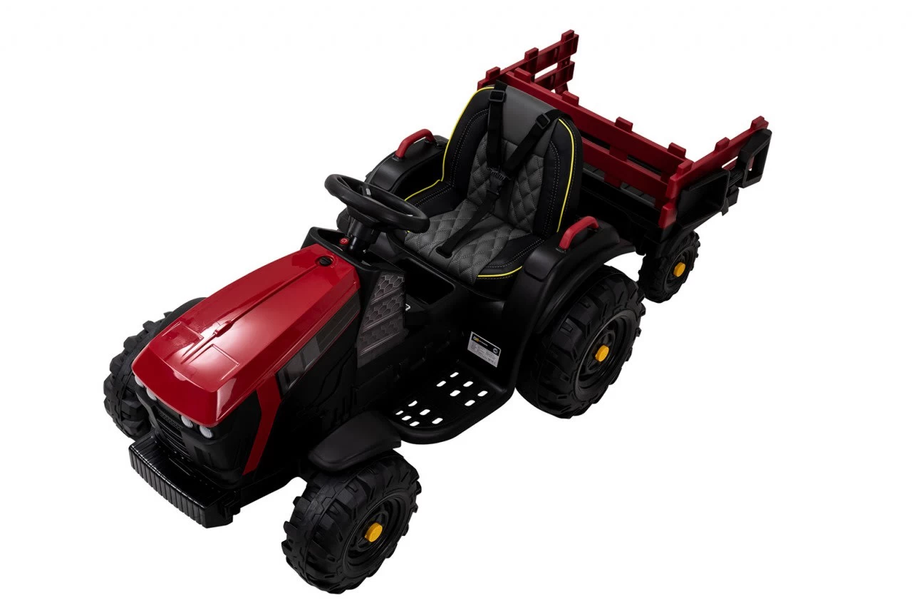 Elektrotraktor Mit Anhänger In Rot/Schwarz 5 Elektrotraktor Mit Anhänger In Rot/Schwarz – Bild 5