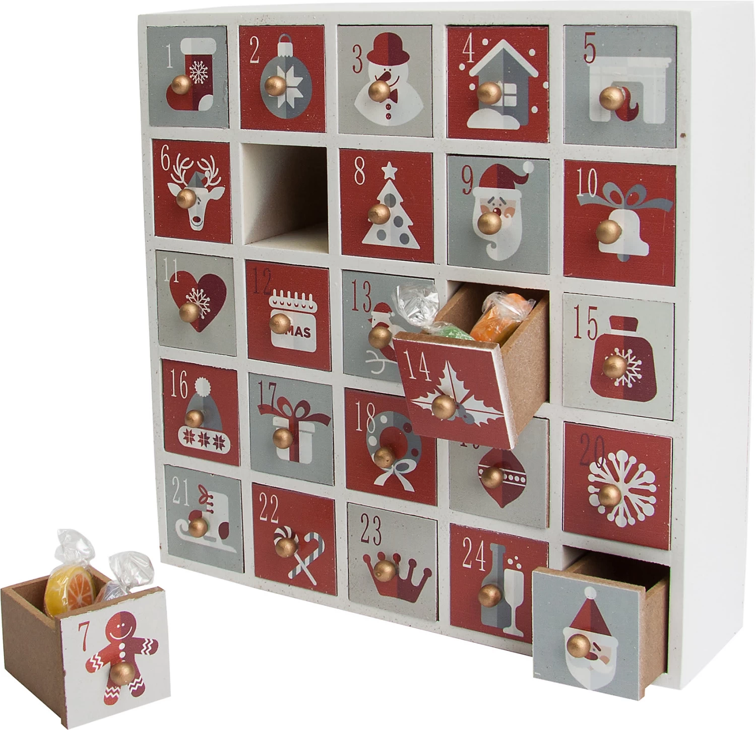 Adventskalender Holz, 23 X 23 X 7 Cm 2 Adventskalender Holz, 23 X 23 X 7 Cm – Bild 2