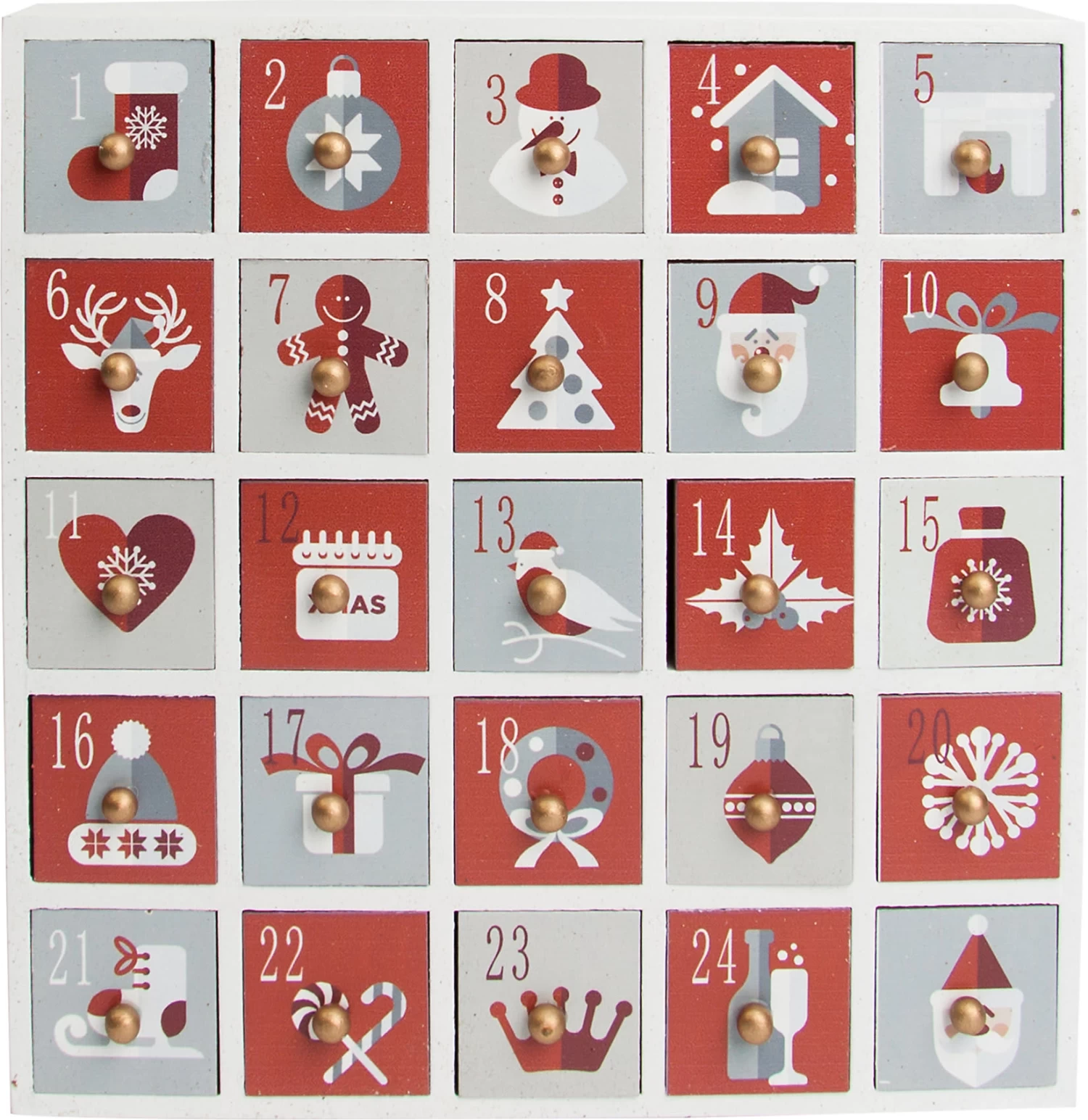 Adventskalender Holz, 23 X 23 X 7 Cm 1 Adventskalender Holz, 23 X 23 X 7 Cm