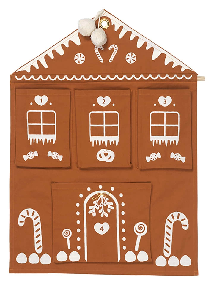Adventskalender "Gingerbread House" In Hellbraun - (L)68 X (B)48 Cm 1 Adventskalender "Gingerbread House" In Hellbraun - (L)68 X (B)48 Cm