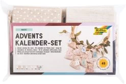 FOLIA Adventskalender-Set BASIC, Stoffbeutel, 49-teilig, Beutelgröße 10x13cm,...
