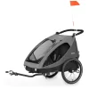 HAUCK Dryk Duo Fahrradanhänger Und Buggy (bis 44kg), Grau/schwarz, Zweisitzer