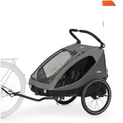 HAUCK Dryk Duo Fahrradanhänger Und Buggy (bis 44kg), Grau/schwarz, Zweisitzer -Schleich Store hauck dryk duo fahrradanhanger und buggy bis 44kg grau schwarz zweisitzer 4