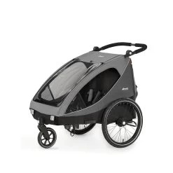 HAUCK Dryk Duo Fahrradanhänger Und Buggy (bis 44kg), Grau/schwarz, Zweisitzer -Schleich Store hauck dryk duo fahrradanhanger und buggy bis 44kg grau schwarz zweisitzer 5