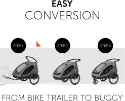 HAUCK Dryk Duo Fahrradanhänger Und Buggy (bis 44kg), Grau/schwarz, Zweisitzer -Schleich Store hauck dryk duo fahrradanhanger und buggy bis 44kg grau schwarz zweisitzer 8