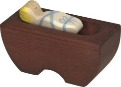 Holztiger Jesuskind 2 In Krippe Aus Holz In Braun