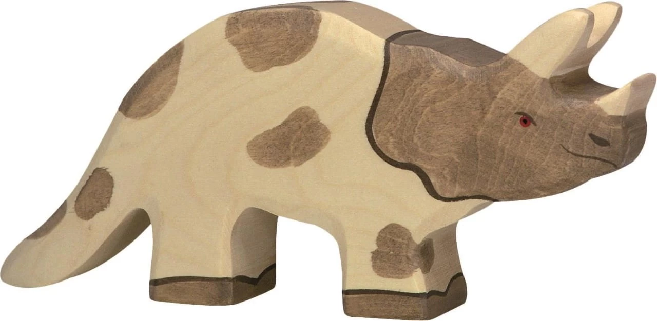 Holztiger Triceratops Aus Holz In Grau 1 Holztiger Triceratops Aus Holz In Grau
