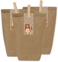 Adventskalender Geschenktüten-Set Waldtiere - Mit Klammern
