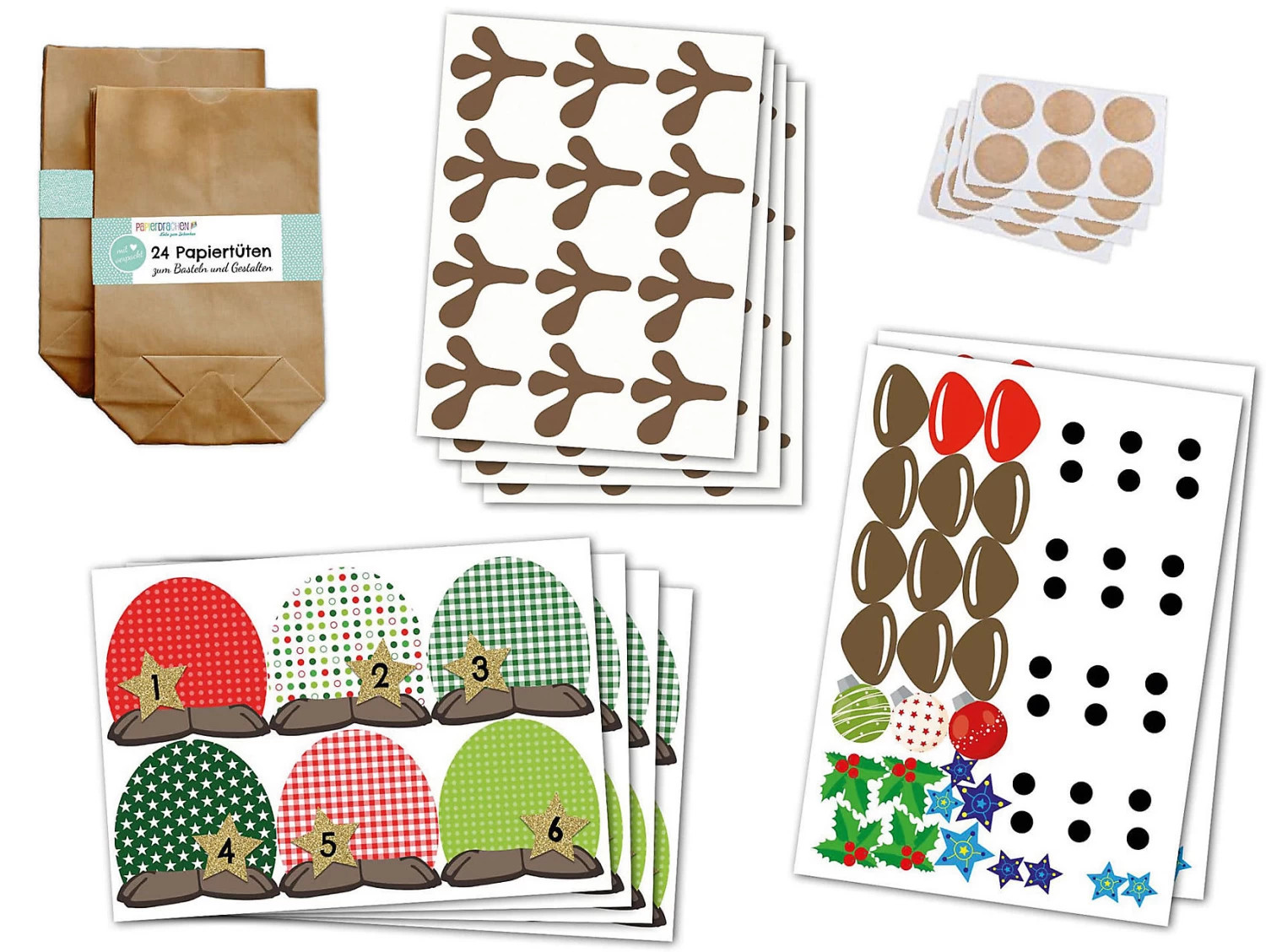 Adventskalender-Set Rentiere - Mit Roten Bäuchen 2 Adventskalender-Set Rentiere - Mit Roten Bäuchen – Bild 2