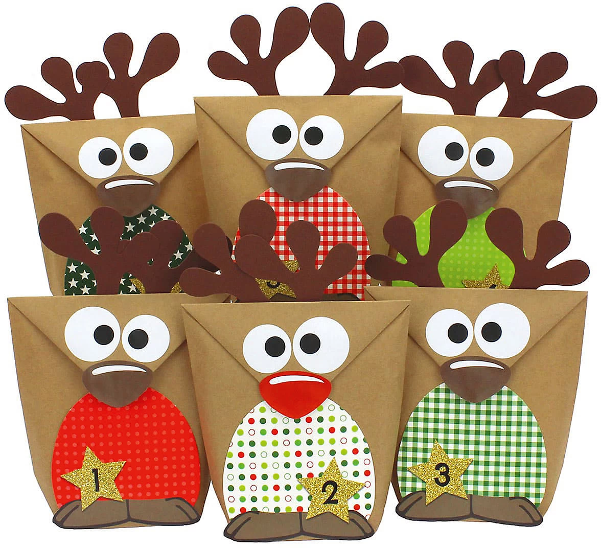 Adventskalender-Set Rentiere - Mit Roten Bäuchen 1 Adventskalender-Set Rentiere - Mit Roten Bäuchen