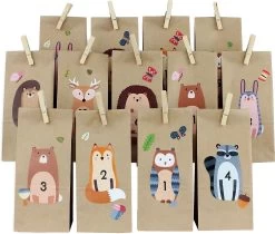 Adventskalender Tüten Waldtiere 2017 Braun (zum Aufkleben)