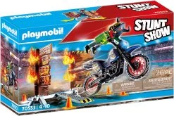 Playmobil 70553 Stuntshow Motorrad Mit Feuerwand