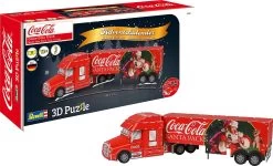 Revell Adventskalender Coca-Cola Weihnachtstruck, 3D Puzzle, 83 Teile, 42,5 Cm