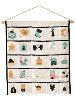 Adventskalender "Kids Christmas" In Creme/ Bunt - (L)75 X (B)65 Cm
